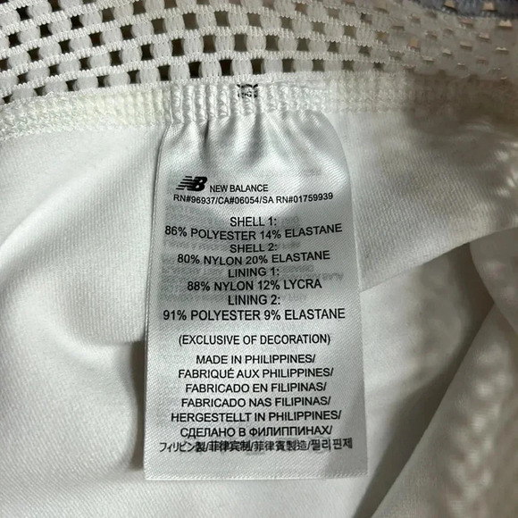 New Balance white skort with lace hem , pin holes in skirt and cut out in band - Picture 8 of 13